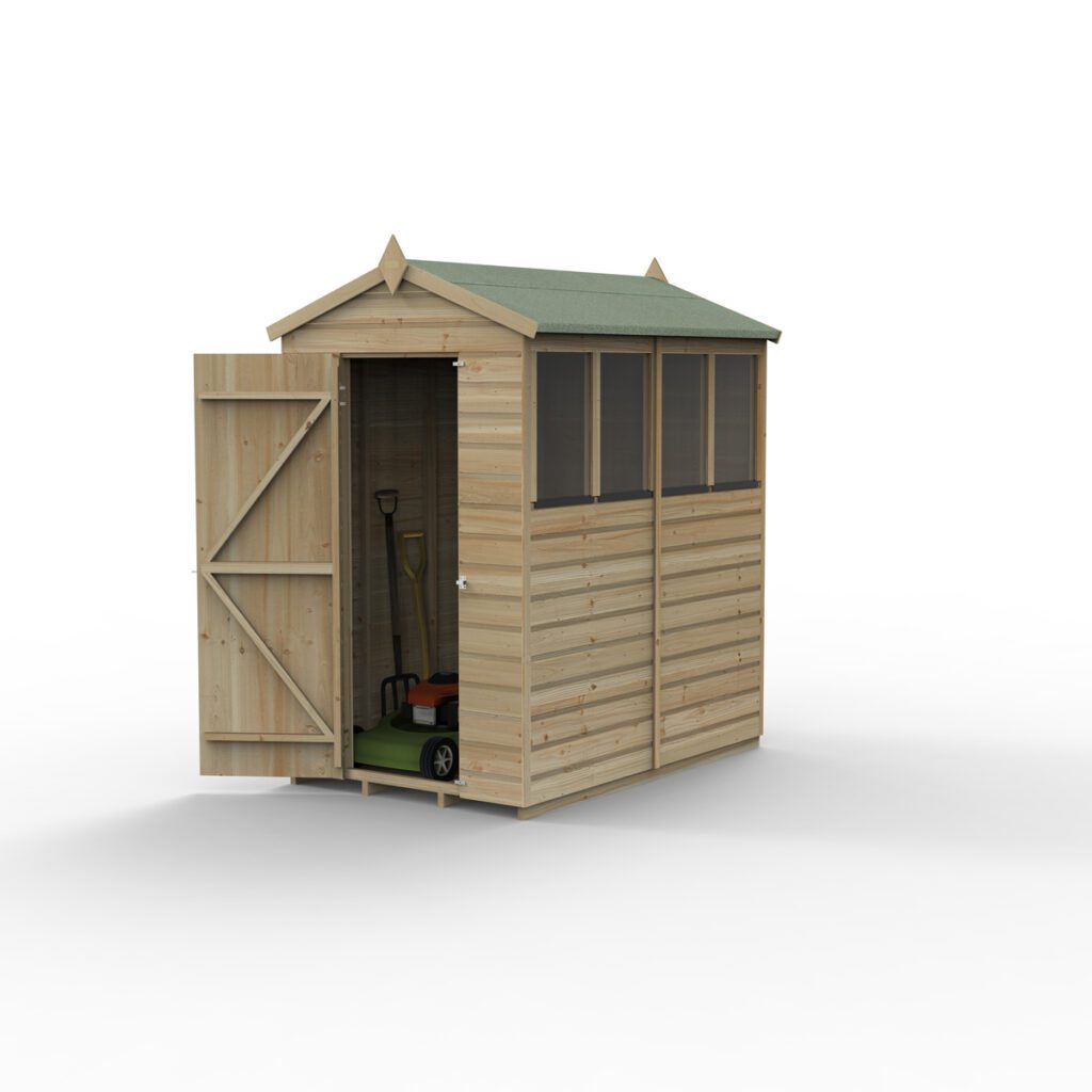Beckwood 4×6 Apex Shed – 4 Window with Installation 5013053201381 2
